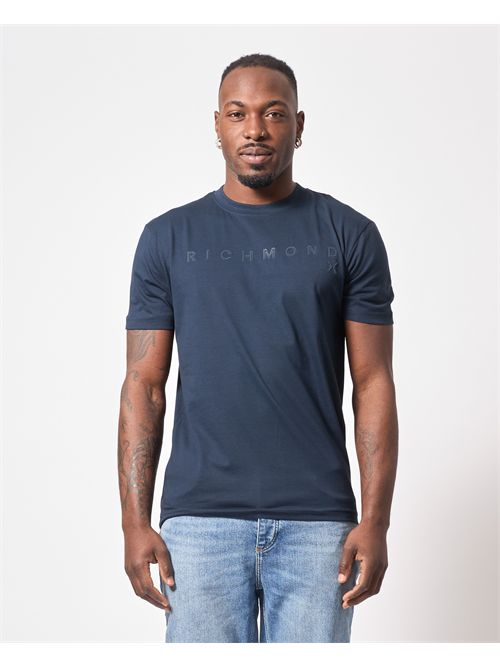 T-shirt girocollo Richmond X con logo in rilievo RICHMOND X | UMP25009TSDARK SAPPHIRE